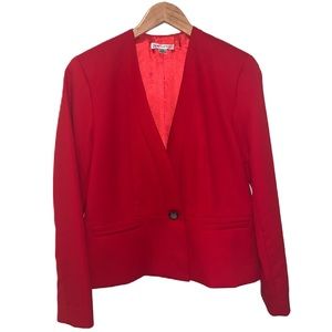 Vintage Pendleton Red Virgin Wool Blazer Size 12